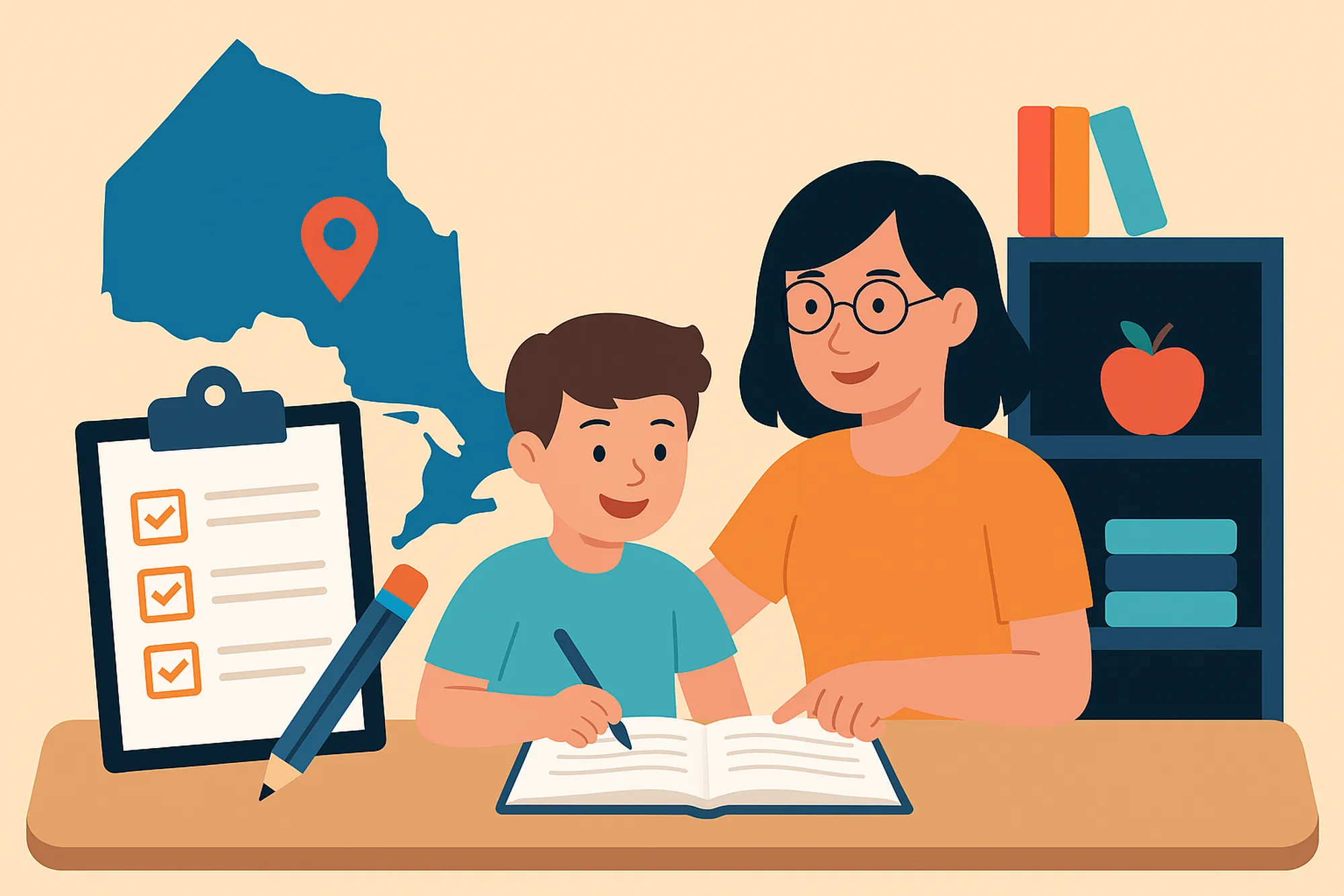 teacher and student graphic 